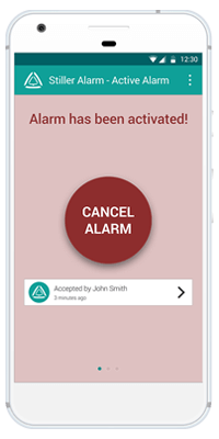 Stiller Alarm Mobile App Active Alarm Step 2
